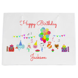 Sacola Para Presentes Grande Festa de aniversário infantil colorida