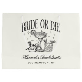 Sacola Para Presentes Grande Festa de Cocktail Personalizada Bride Or Die Bache