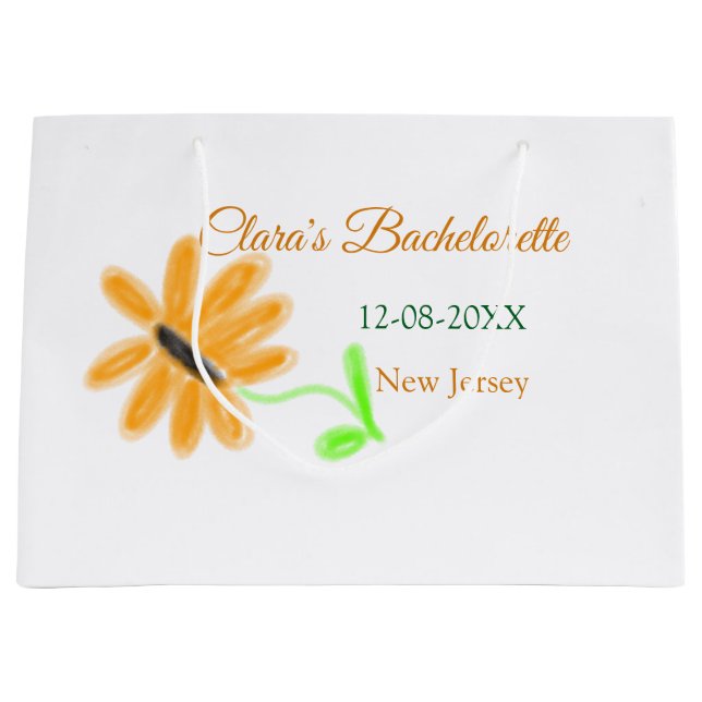 Sacola Para Presentes Grande Festa de despedida de solteira adicionar nome data (Frente)