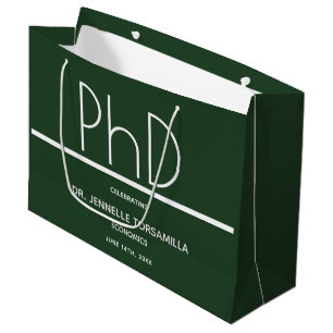 Sacola Para Presentes Grande Festa de formatura Verde de PhD Grande Saco Presen