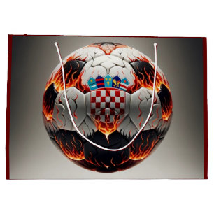 Sacola Para Presentes Grande Festa de Futebol Croata Fiery