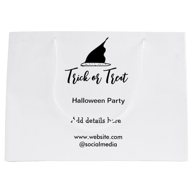 Sacola Para Presentes Grande Festa de Halloween do truque ou tratamento detalhe (Frente)