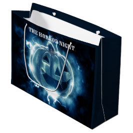 Sacola Para Presentes Grande Festa de Halloween Mau Blue Pumpkin Horror Assusta