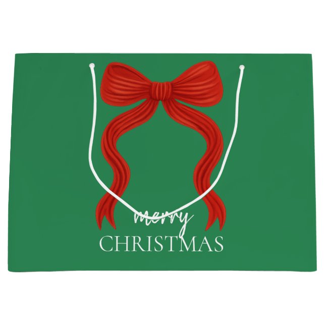 Sacola Para Presentes Grande Festa de Natal do Arco Vermelho Elegante - (Frente)