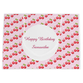 Sacola Para Presentes Grande Festa de primeiro aniversario de Cereja