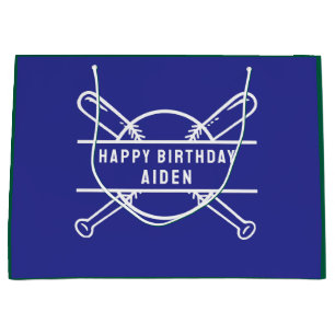 Sacola Para Presentes Grande Festa de Tema de Baseball Personalizada