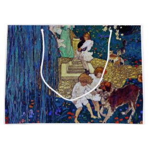 Sacola Para Presentes Grande Festa do Jardim com Cães e Gatos, Jessie Willcox 