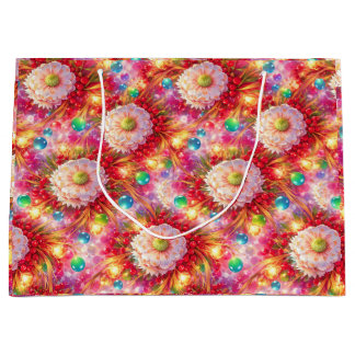 Sacola Para Presentes Grande Festive Bloom Energy – Leuchtende Blumen 