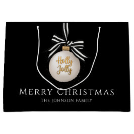 Sacola Para Presentes Grande Festivo Bauble Black Christmas