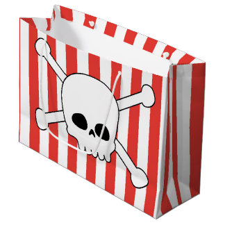 Sacola Para Presentes Grande Fiesta de cumpleaños pirata, bolsa con calavera