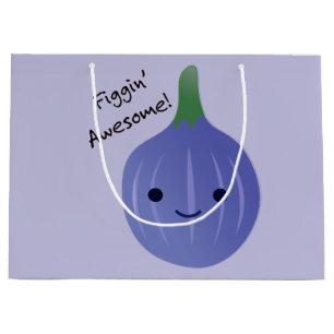 Sacola Para Presentes Grande figgin Fig Pun Incrível