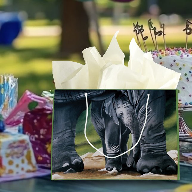 Sacola Para Presentes Grande Filha de Cinza Elefante (Criador carregado)