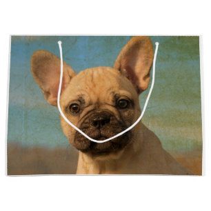 Sacola Para Presentes Grande Filhote de cachorro bonito do buldogue francês -