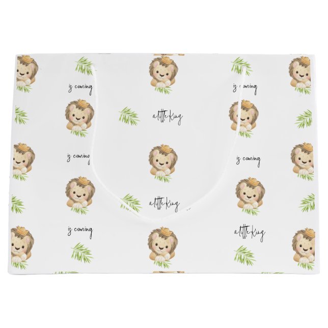 Sacola Para Presentes Grande filhotes de ladrões-do-rei-safari (Frente)