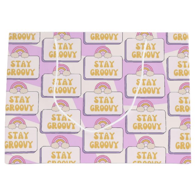 Sacola Para Presentes Grande Fique Groovy (Frente)