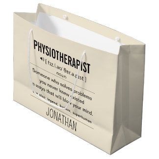 Sacola Para Presentes Grande Fisioterapeuta Personalizada Engraçado