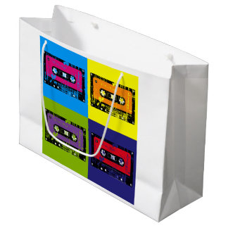 Sacola Para Presentes Grande Fita Cassette Retro 90's Pop Art