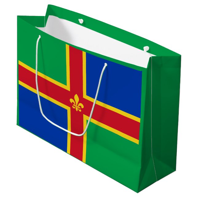 Sacola Para Presentes Grande Flag of Lincolnshire Large Gift Bag (Frente inclinada)