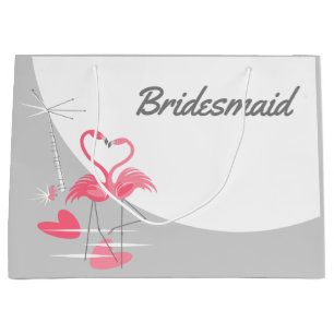 Sacola Para Presentes Grande Flamingo Love Large Moon Name Bridesmaid large