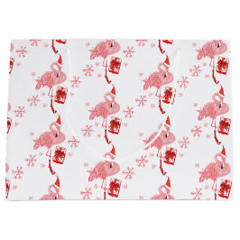 Sacola Para Presentes Grande Flamingo Rosa Tropical Natal