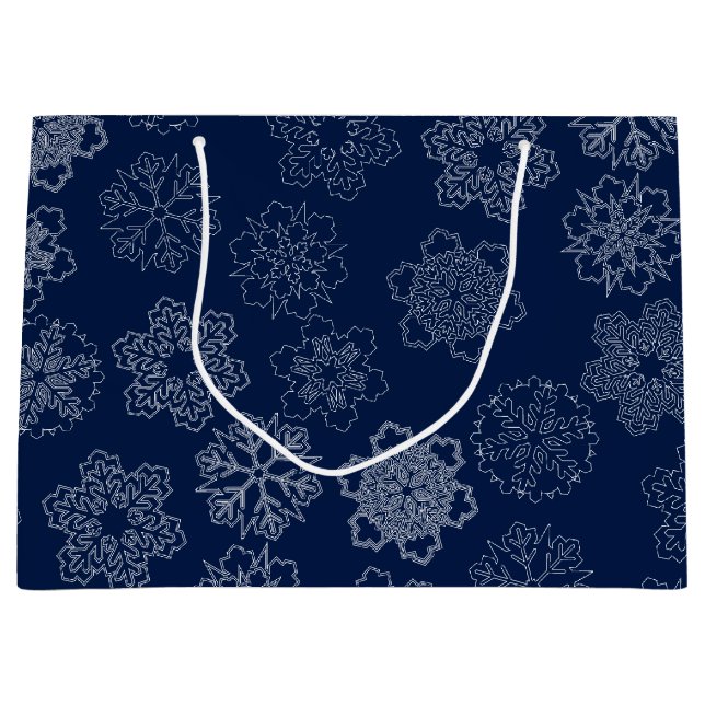 Sacola Para Presentes Grande Floco de neve (Frente)