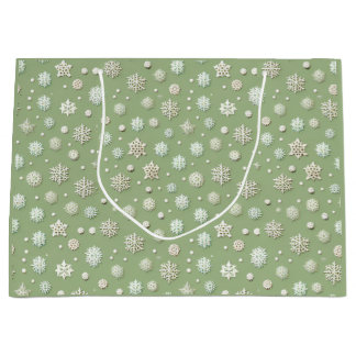 Sacola Para Presentes Grande Flocos de neve em casa