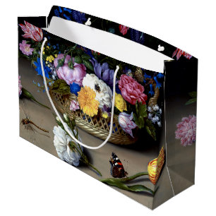 Sacola Para Presentes Grande Flor Ainda Life Bosschaert Pintura Holandesa