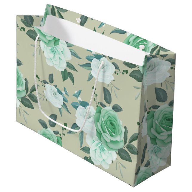 Sacola Para Presentes Grande Flor chic elegante (Frente inclinada)