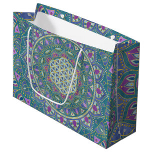 Sacola Para Presentes Grande Flor da Vida - Mandala Estilo Índia 1