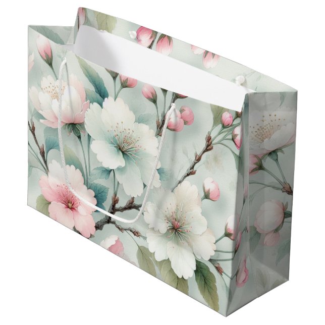 Sacola Para Presentes Grande Flor de Cerejeira (Frente inclinada)