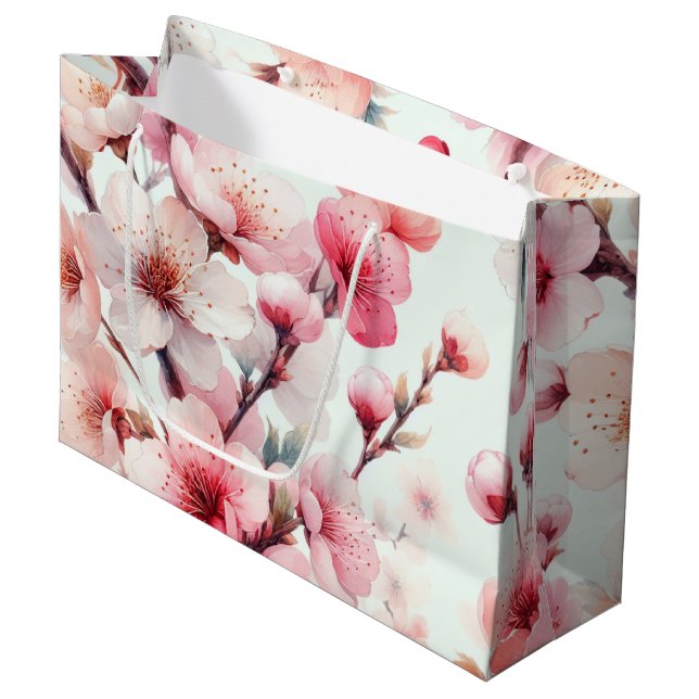 Sacola Para Presentes Grande Flor de Cerejeira (Frente inclinada)