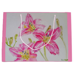 Sacola Para Presentes Grande Flor Flor Bonito, Rosa, Flor, Líquido