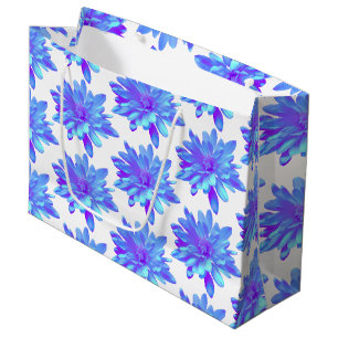 Sacola Para Presentes Grande Flor floral púrpura Elegante