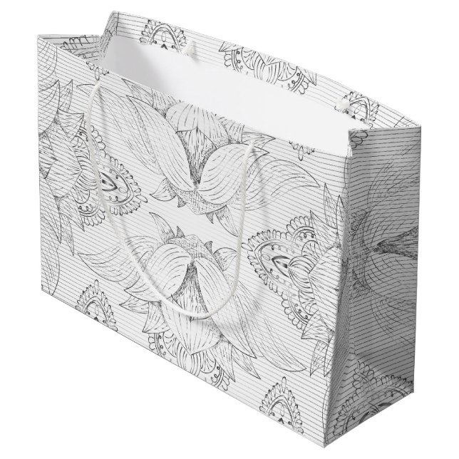 Sacola Para Presentes Grande Flor Mandala 3 (Verso inclinado)