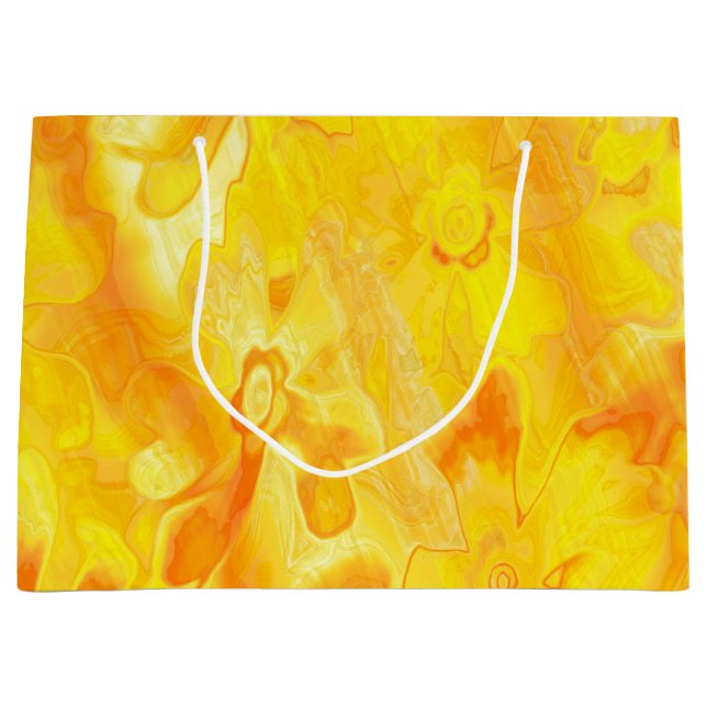 Sacola Para Presentes Grande Florais-8-Pintados-Grãos (Frente)