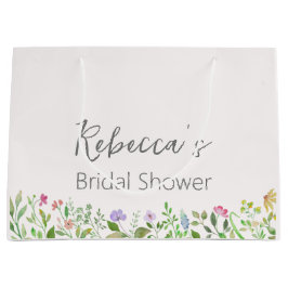 Sacola Para Presentes Grande Floral de Aquarela de Chá de panela Personalizado