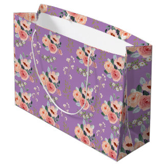 Sacola Para Presentes Grande Floral Gift Bag