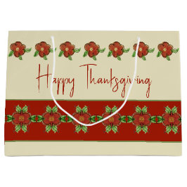 Sacola Para Presentes Grande Floral Laranja bonito, acentuado