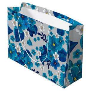 Sacola Para Presentes Grande Floral Luxury