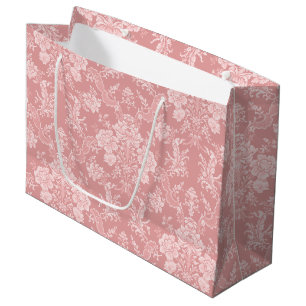 Sacola Para Presentes Grande Floral Romântico-Imagem-Pastel-Rosa