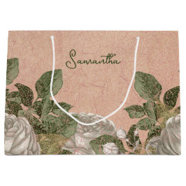 Sacola Para Presentes Grande Floral Vintage Personalizado