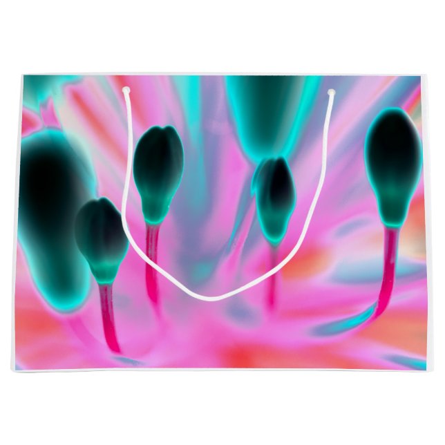 Sacola Para Presentes Grande Flores Buds Floral Fantasy Design Gift Bag (Frente)