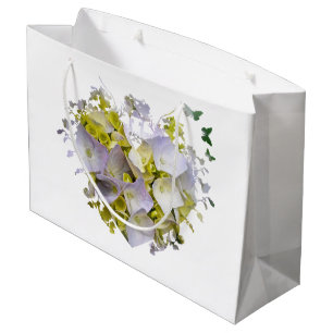 Sacola Para Presentes Grande Flores de Hydrangea num Coração