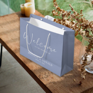 Sacola Para Presentes Grande Flores de Vinca Boho Boas-vindas Casamento