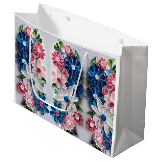 Sacola Para Presentes Grande Flores e Maravilhas: Uma bela surpresa de presente (Frente inclinada)