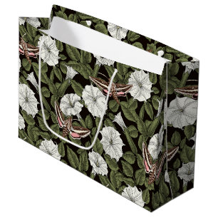 Sacola Para Presentes Grande Flores-lua e mariposas esfinas