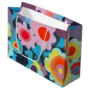 Sacola Para Presentes Grande Flores mod retro