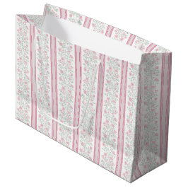 Sacola Para Presentes Grande Flores Silvestres Rosa Cor-de-Rosa Vintage Coquett