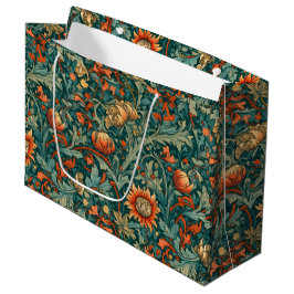 Sacola Para Presentes Grande Flores, vintage, art nouveau, estilo William Morri