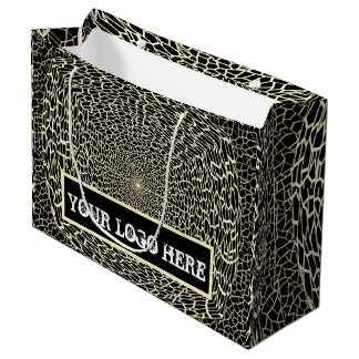 SACOLA PARA PRESENTES GRANDE FOFO DORADO E PRETO